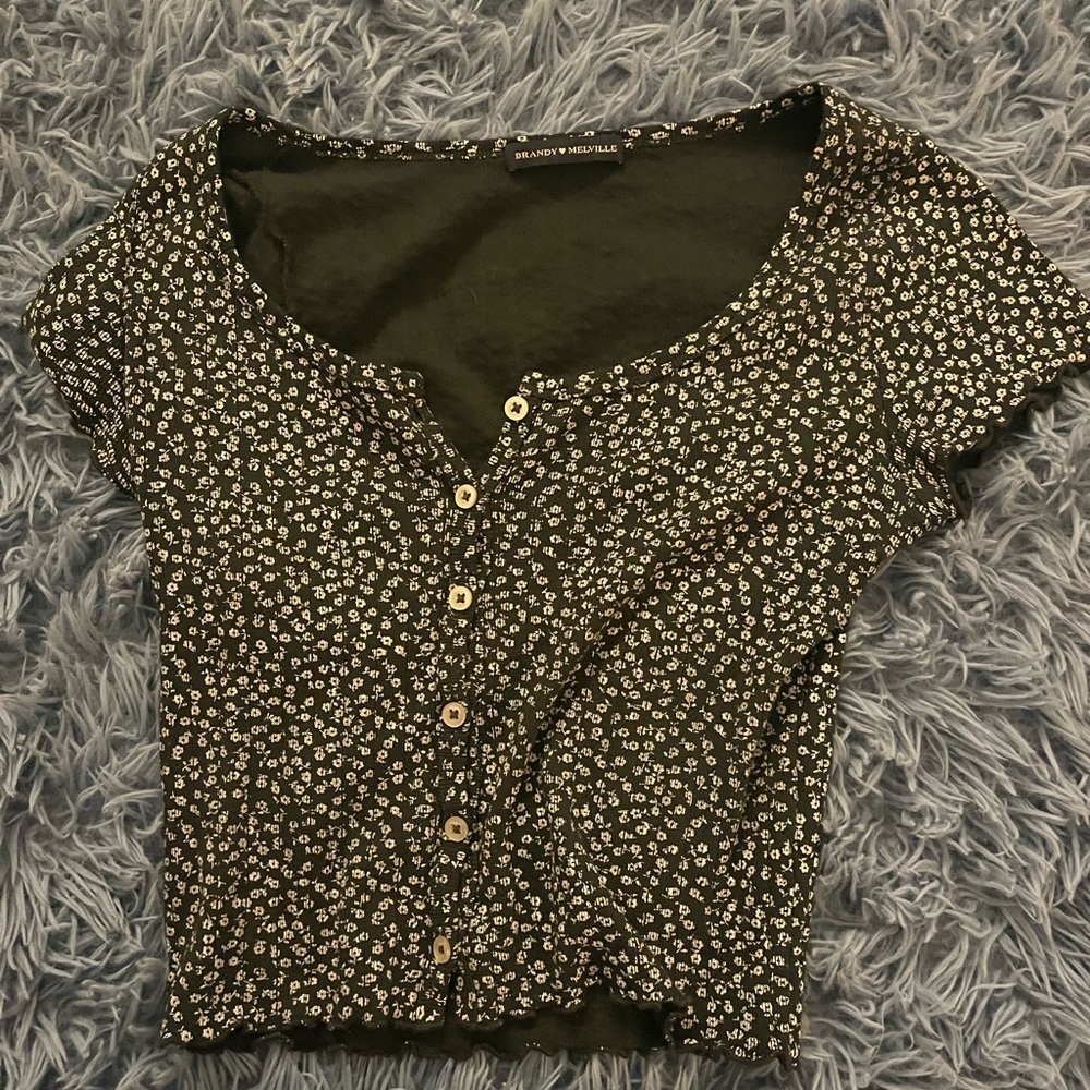 brandy melville floral zelly top